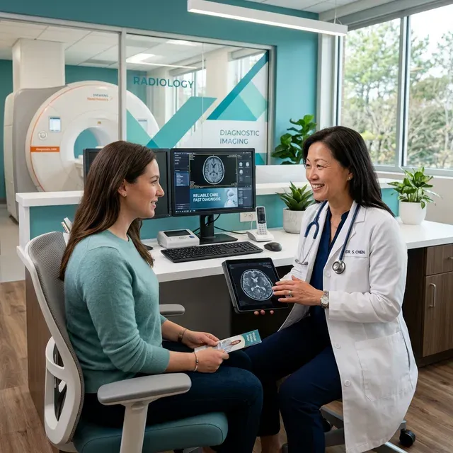 Équipe médicale bienveillante en neuroradiologie